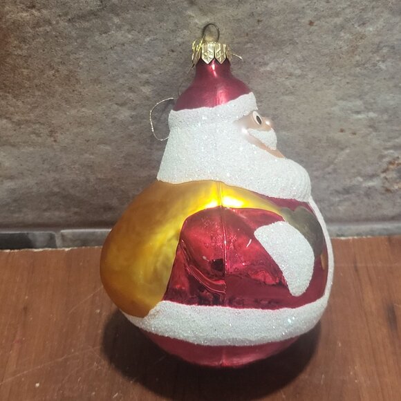 Vintage Blown Glass Roly Poly Santa Claus Ornament - Picture 4 of 9